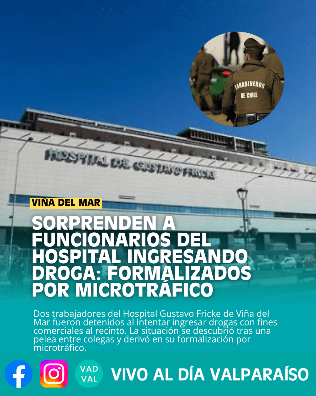 Sorprenden a funcionarios del hospital ingresando droga: formalizados por&nbsp;microtráfico