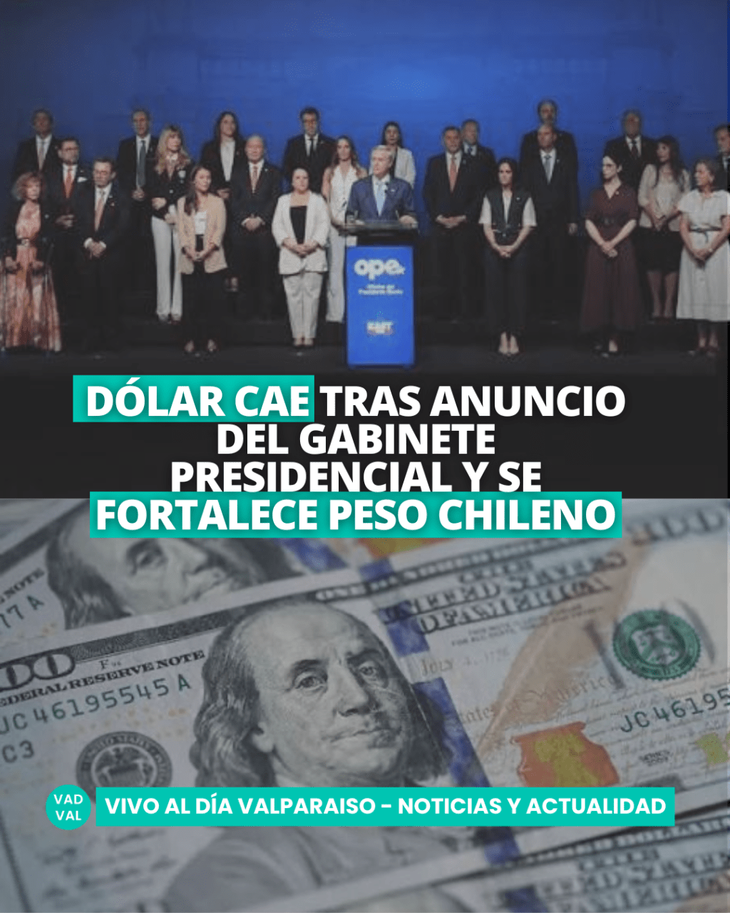 Dólar cae tras anuncio del gabinete presidencial y se fortalece peso&nbsp;chileno