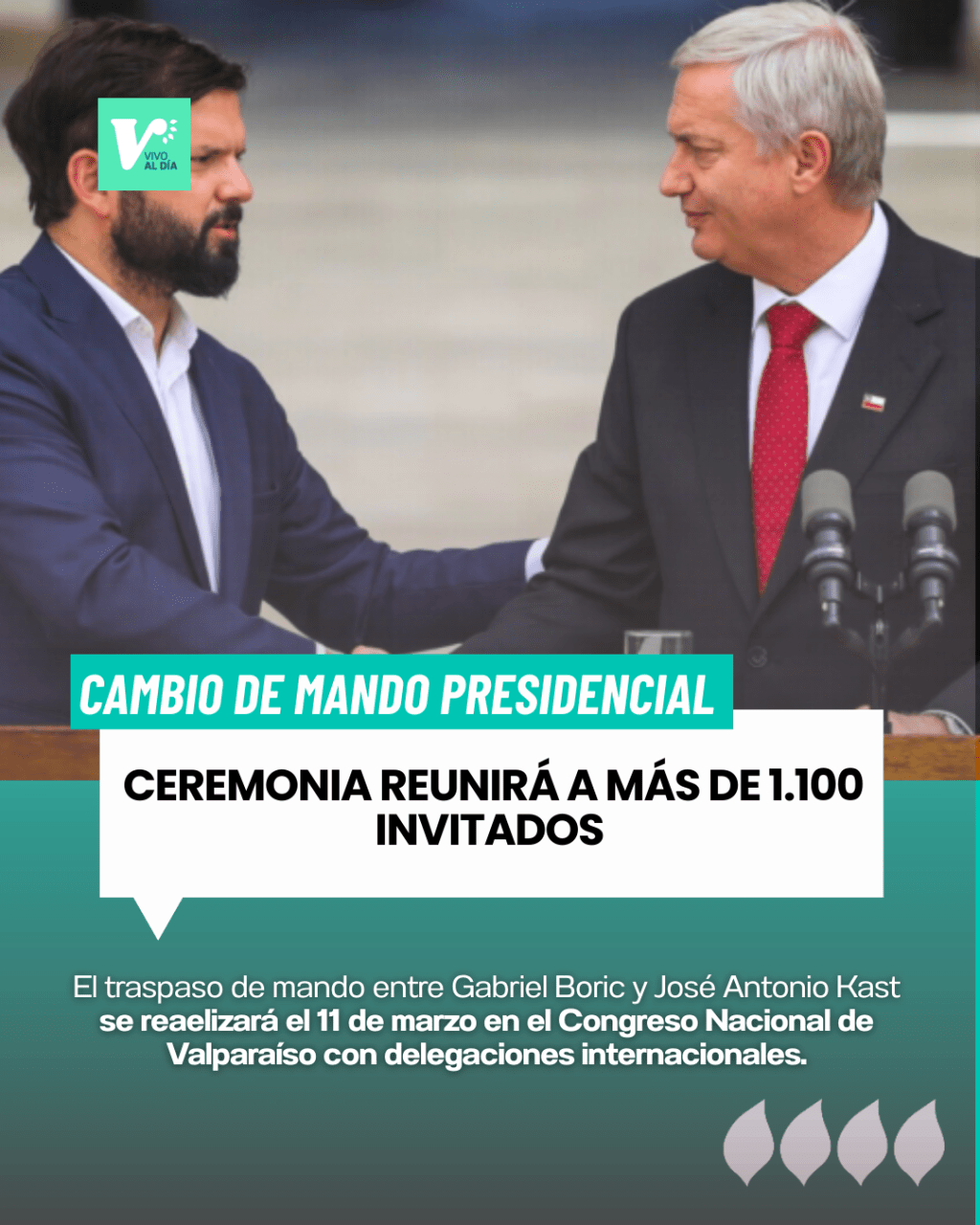 Ceremonia de Cambio de Mando Presidencial reunirá a más de 1.100&nbsp;invitados