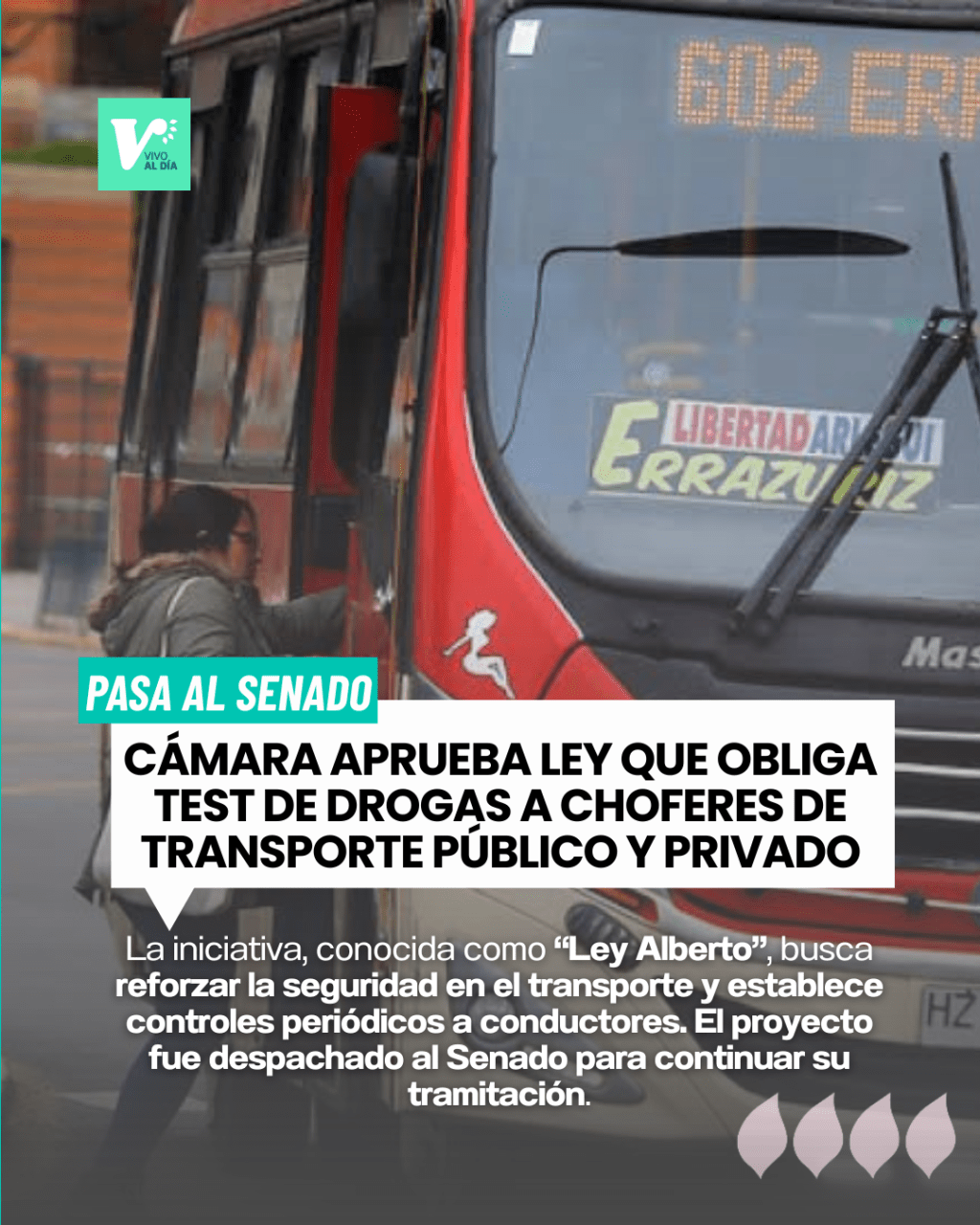 Cámara aprueba ley que obliga test de drogas a choferes de transporte público y&nbsp;privado